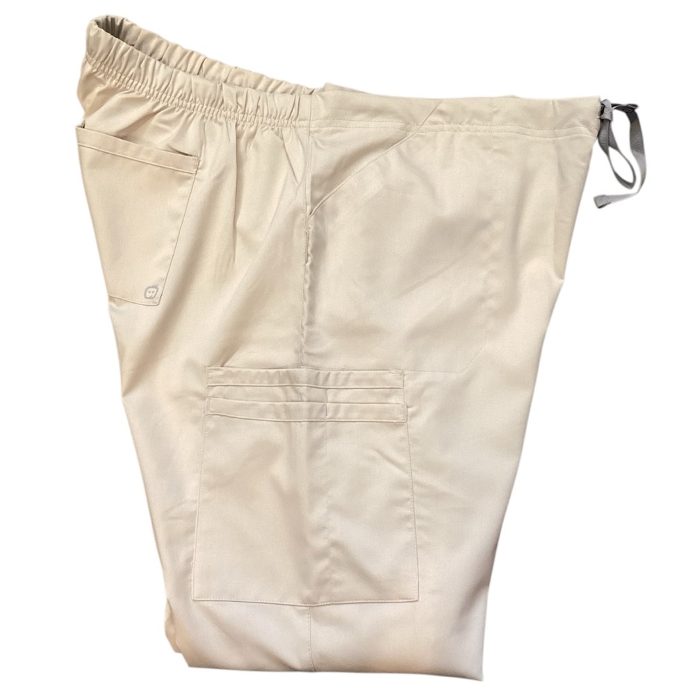 WonderWink Pro Women's Flare Leg Cargo Pant Khaki Color XL Petite NEW Style 5319 - Picture 9 of 15